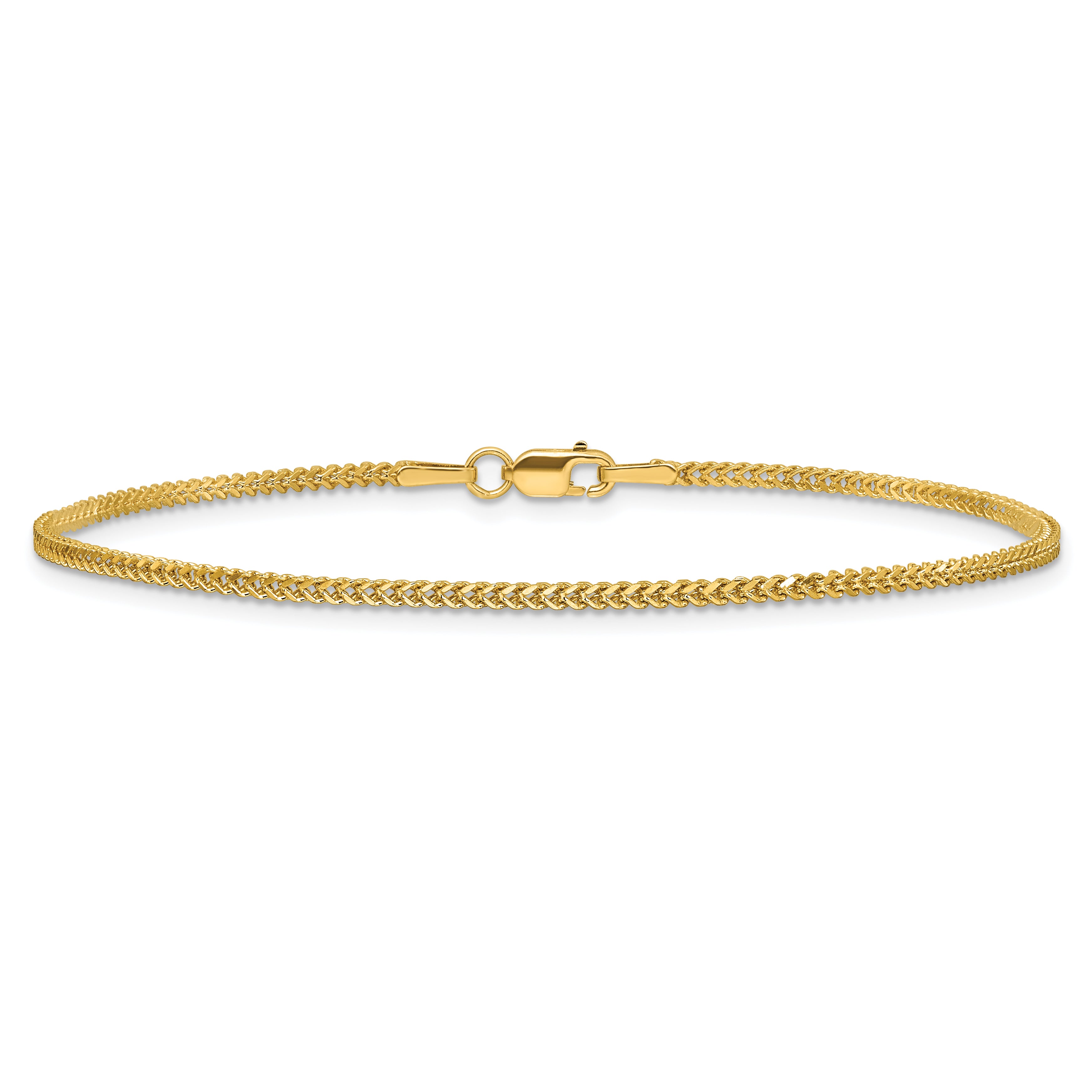 14K 8 inch 1.3mm Franco with Lobster Clasp Bracelet