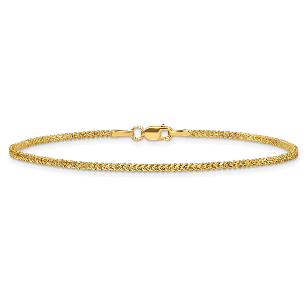 14K 8 inch 1.3mm Franco with Lobster Clasp Bracelet