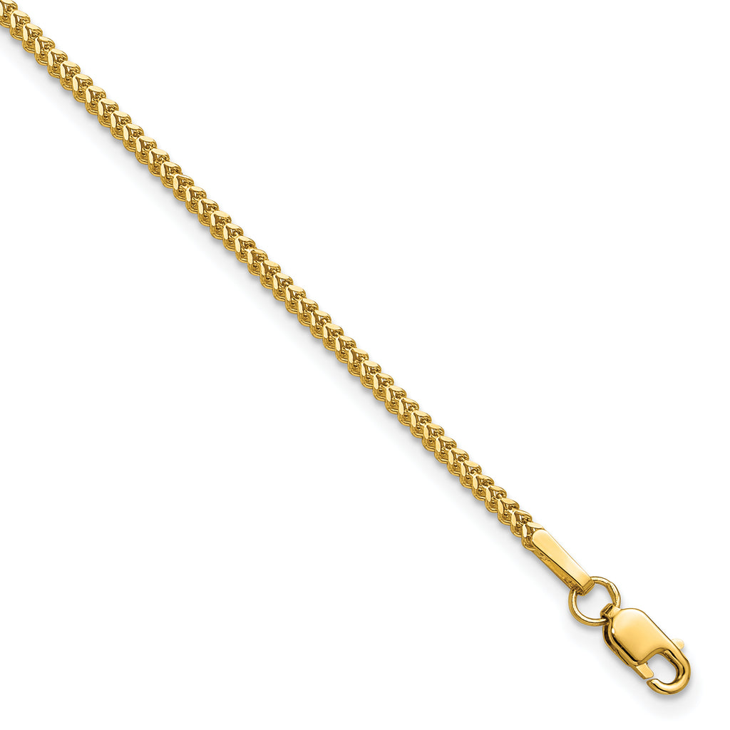 14K 8 inch 1.3mm Franco with Lobster Clasp Bracelet