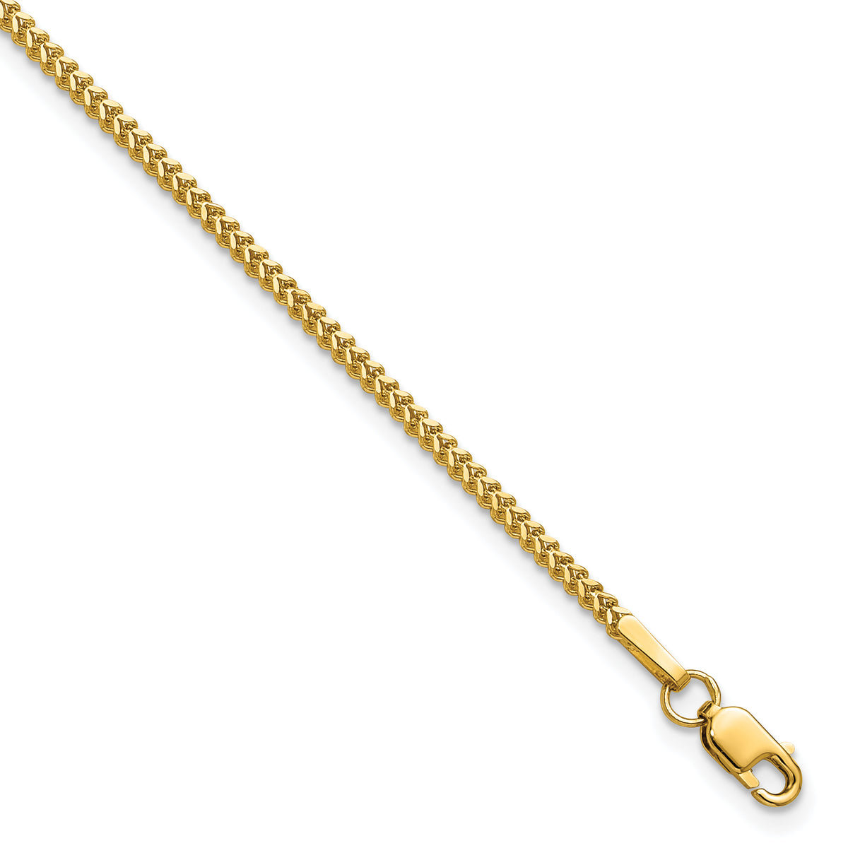 14K 8 inch 1.3mm Franco with Lobster Clasp Bracelet