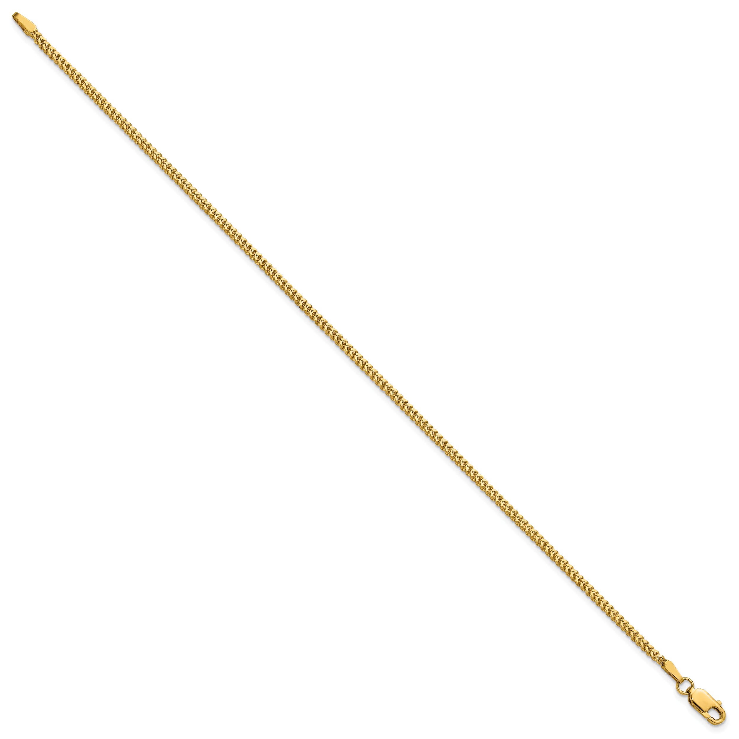 14K 8 inch 1.4mm Franco with Lobster Clasp Bracelet