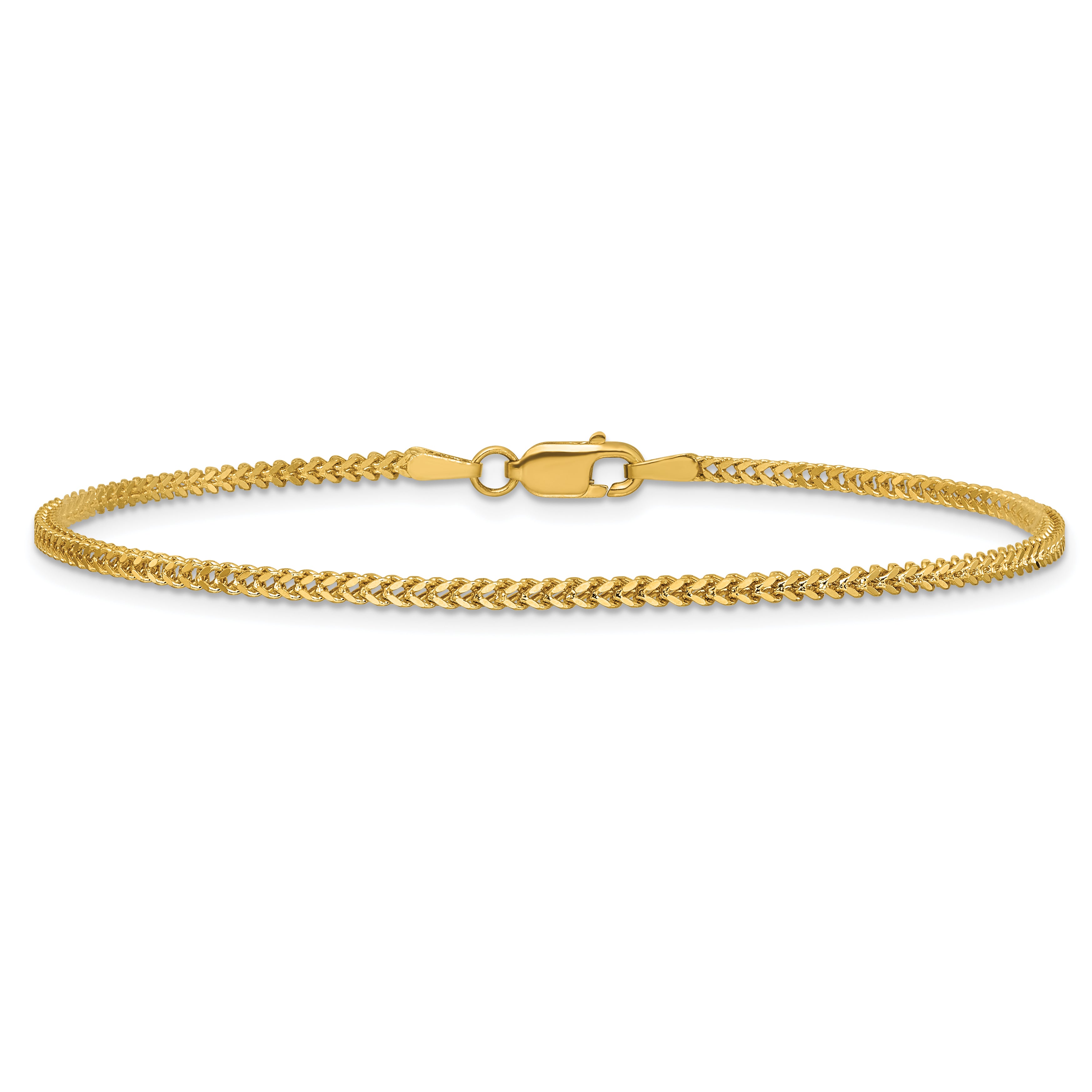 14K 8 inch 1.4mm Franco with Lobster Clasp Bracelet