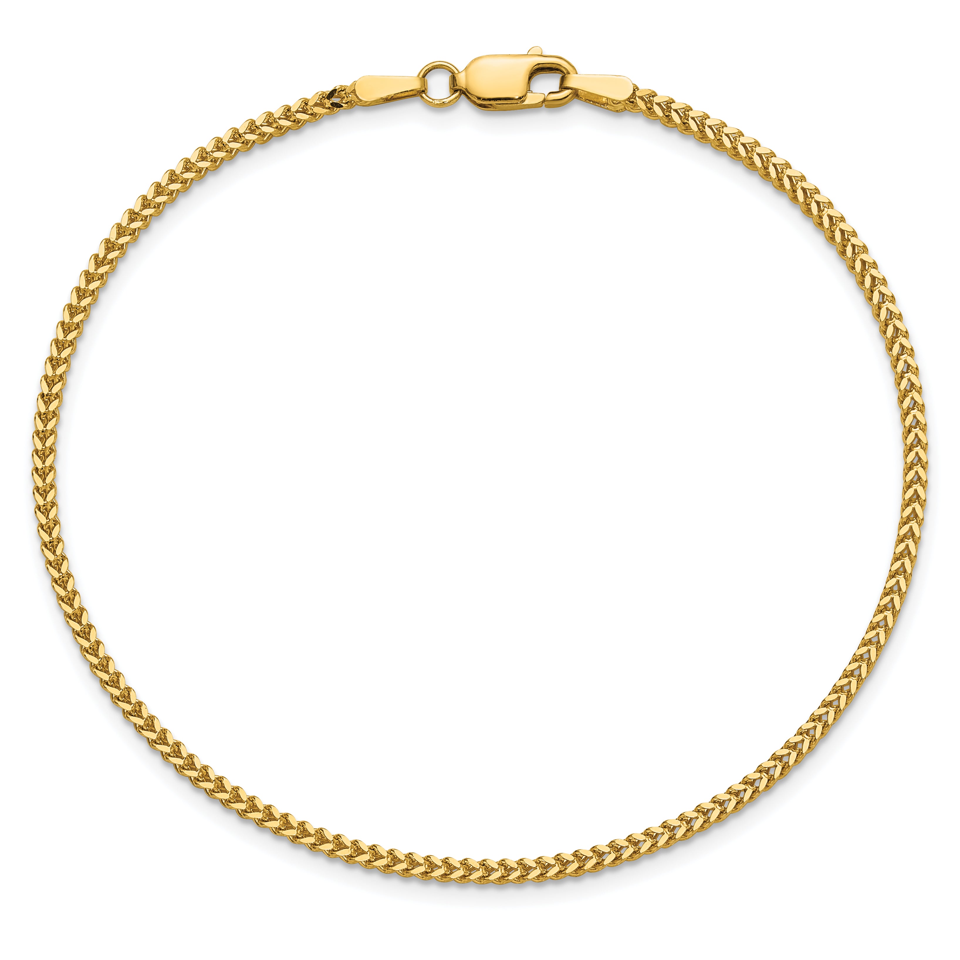 14K 8 inch 1.4mm Franco with Lobster Clasp Bracelet