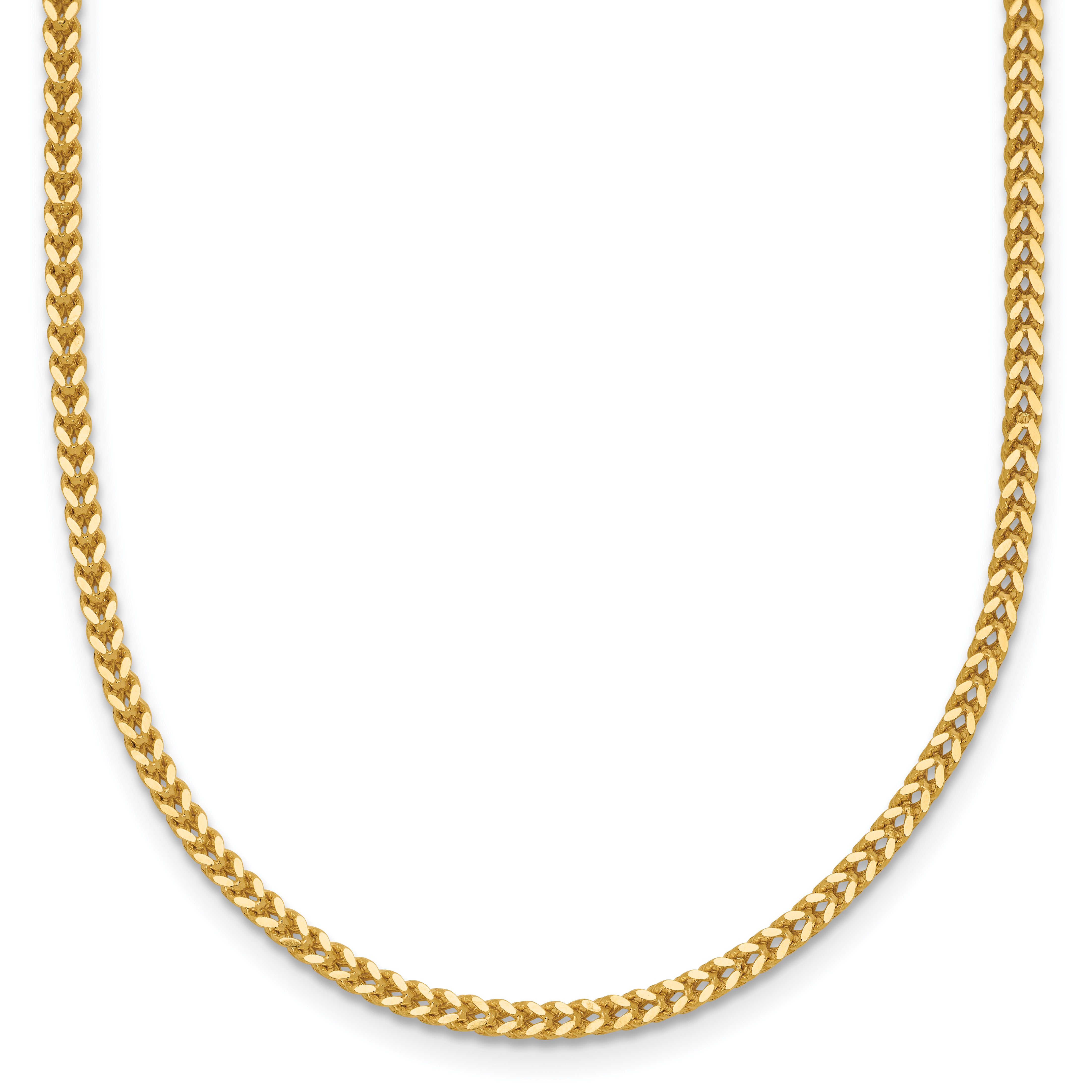 14K Yellow Gold Solid Franco Chain Necklace 1.4mm Main image