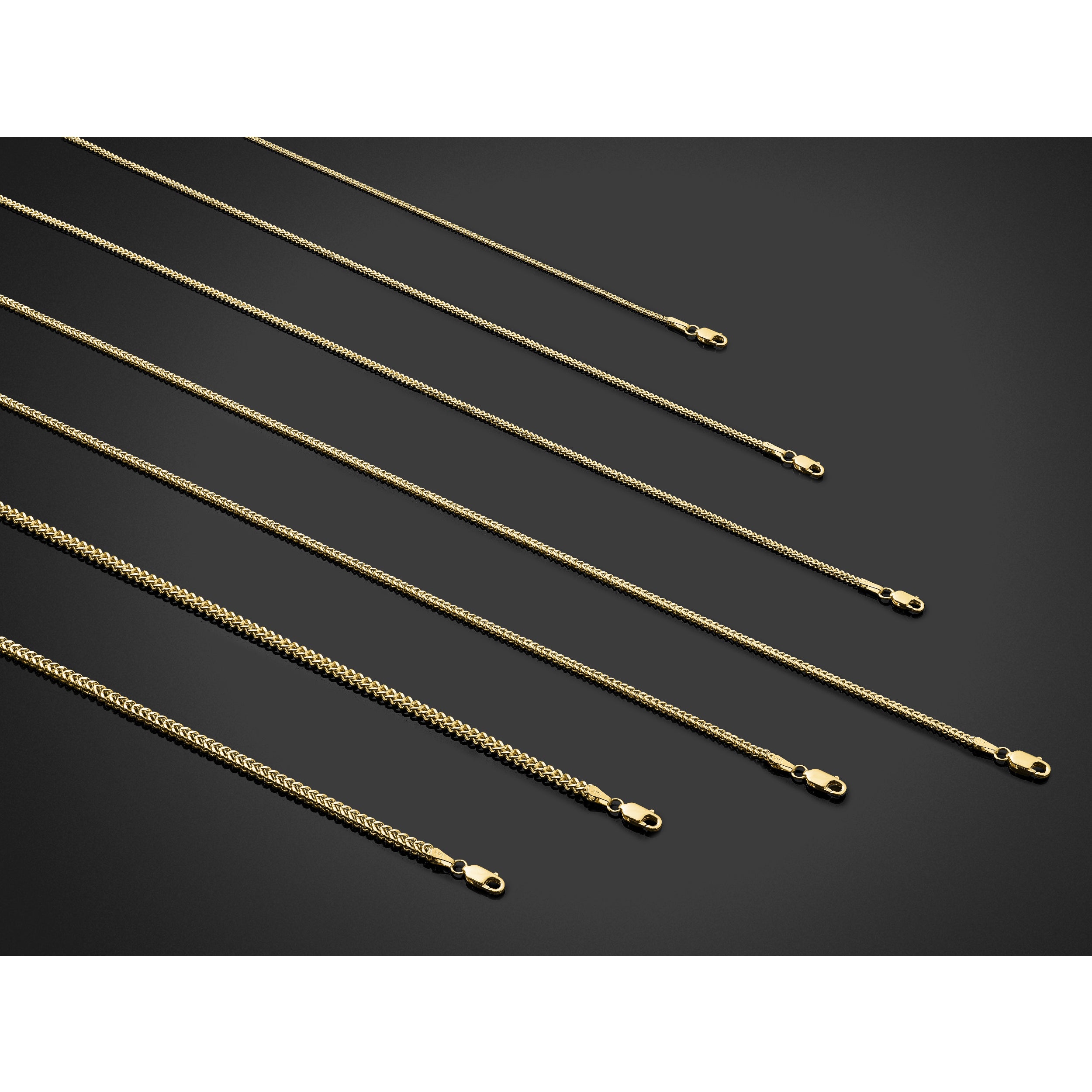 14K 24 inch 1.5mm Franco with Lobster Clasp Chain