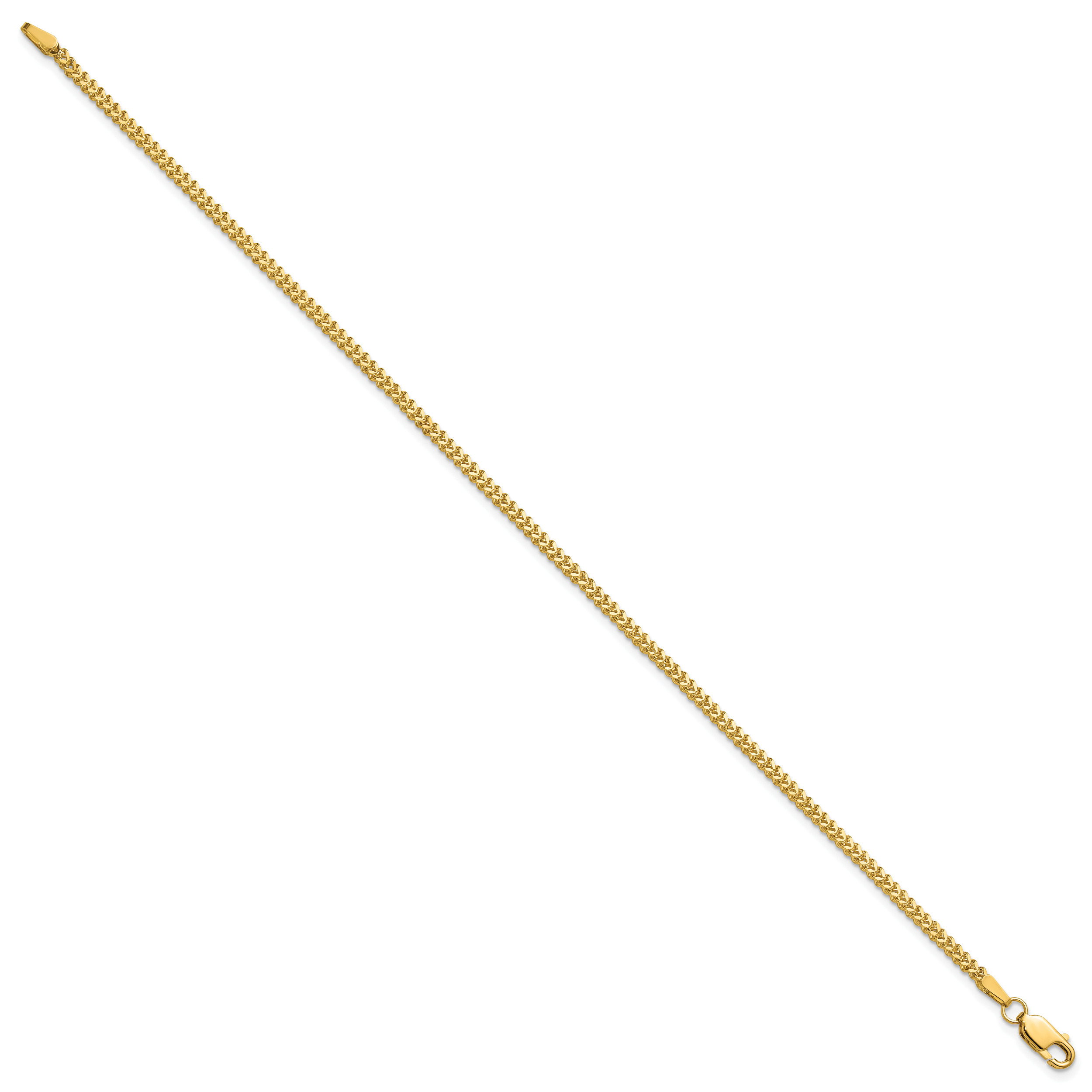 14K 8 inch 1.5mm Franco with Lobster Clasp Bracelet
