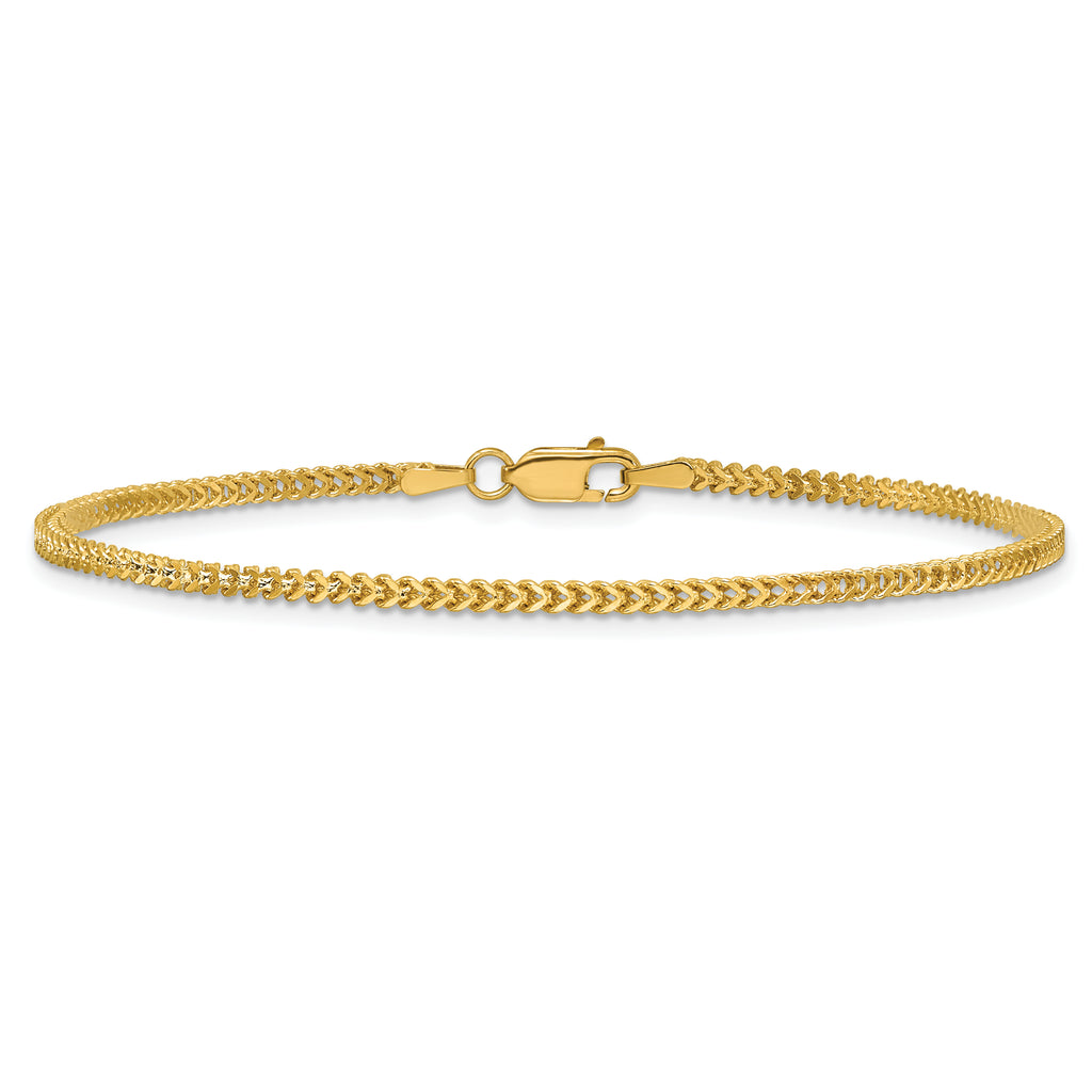 14K 8 inch 1.5mm Franco with Lobster Clasp Bracelet