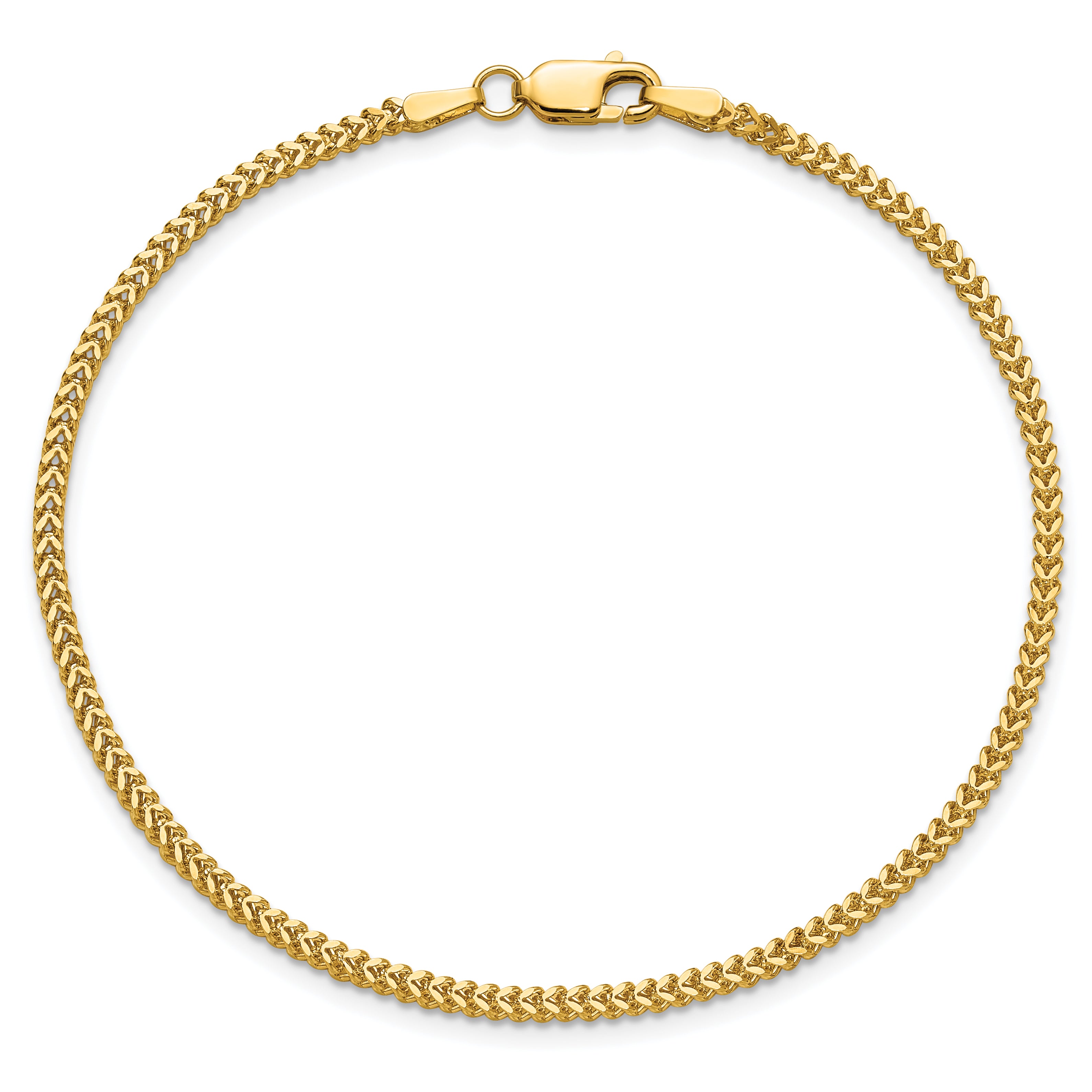 14K 8 inch 1.5mm Franco with Lobster Clasp Bracelet