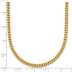 14K Yellow Gold Solid Franco Chain Necklace 2mm