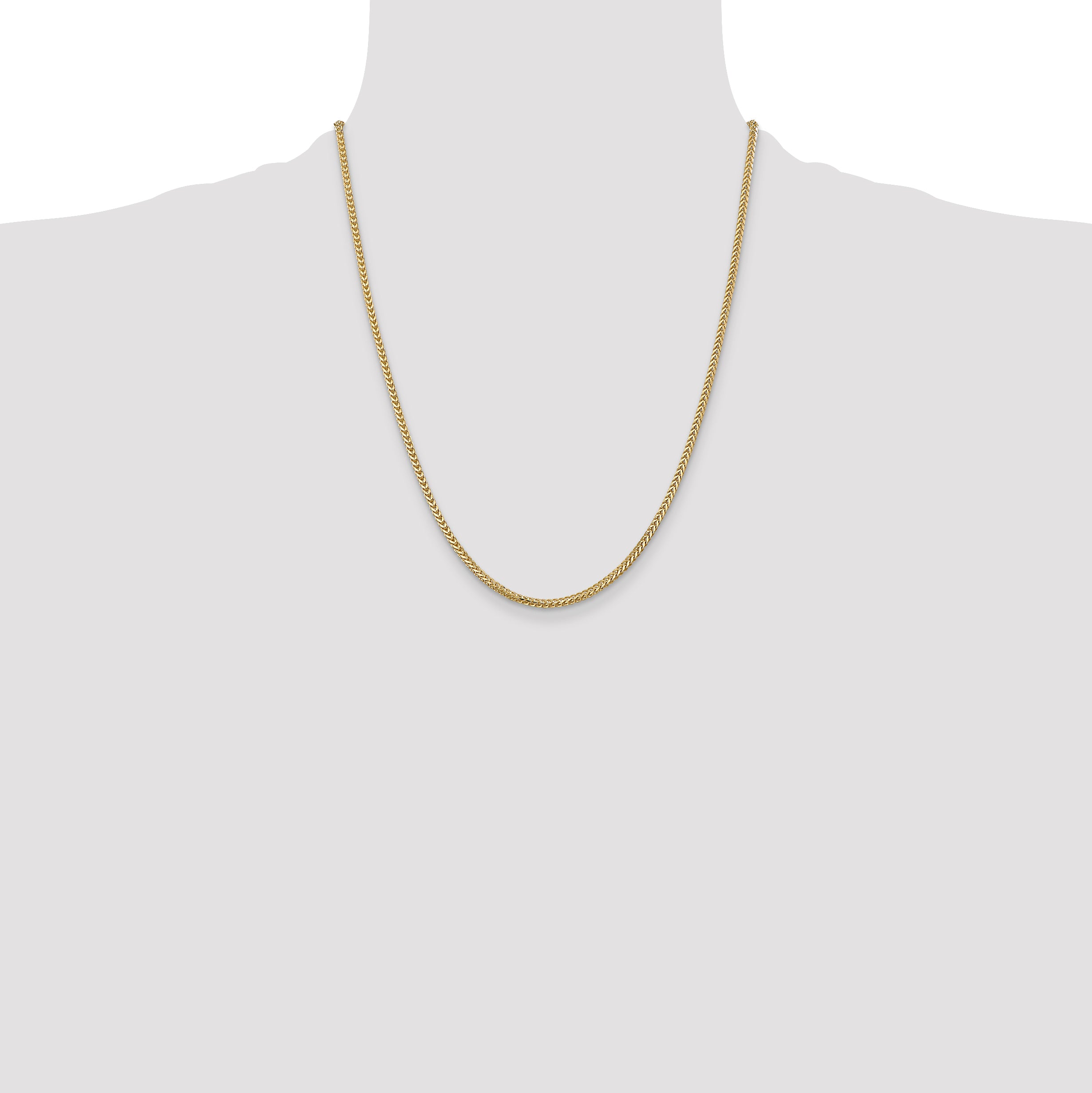 14K 22 inch 2mm Franco with Lobster Clasp Chain