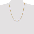 14K Yellow Gold Solid Franco Chain Necklace 2mm