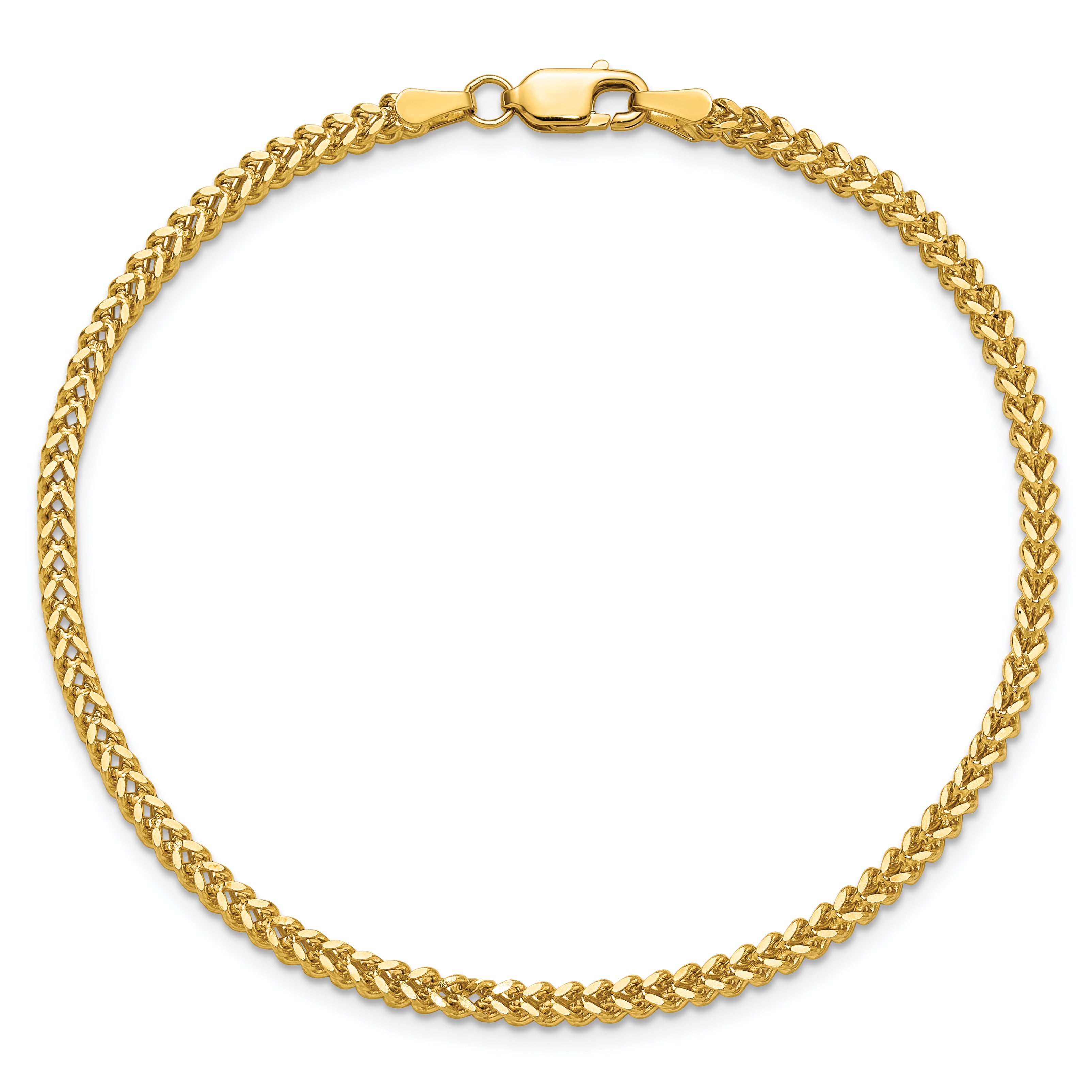 14K 8 inch 2mm Franco with Lobster Clasp Bracelet
