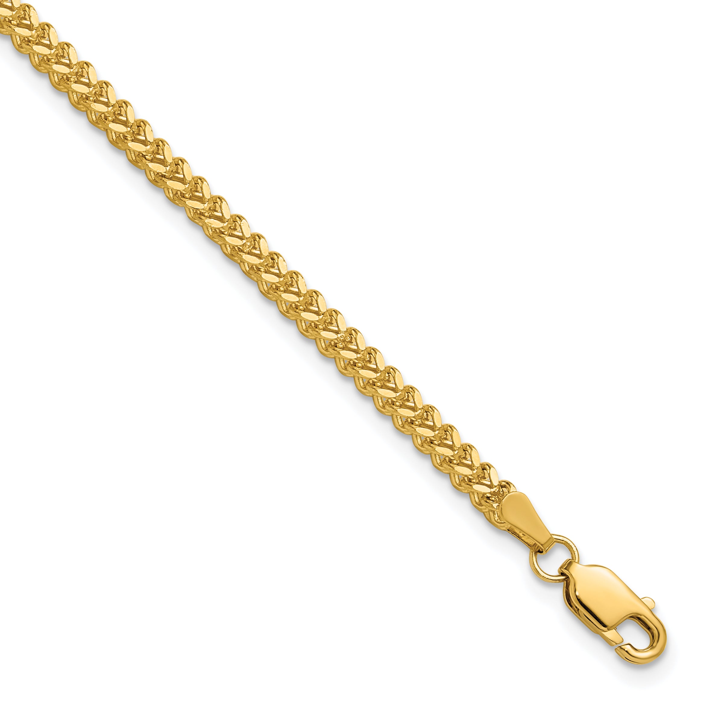 14K 8 inch 2mm Franco with Lobster Clasp Bracelet