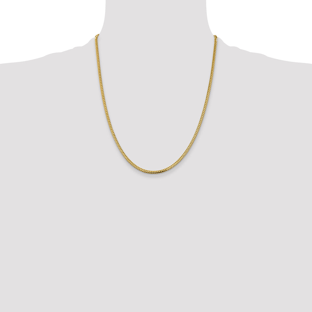 14K 22 inch 2.3mm Franco with Lobster Clasp Chain