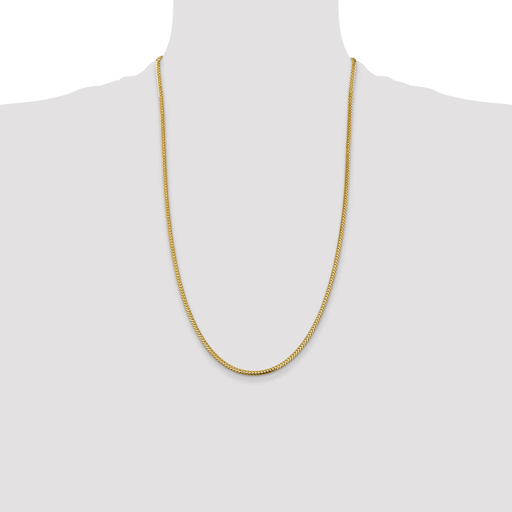 14K 26 inch 2.3mm Franco with Lobster Clasp Chain