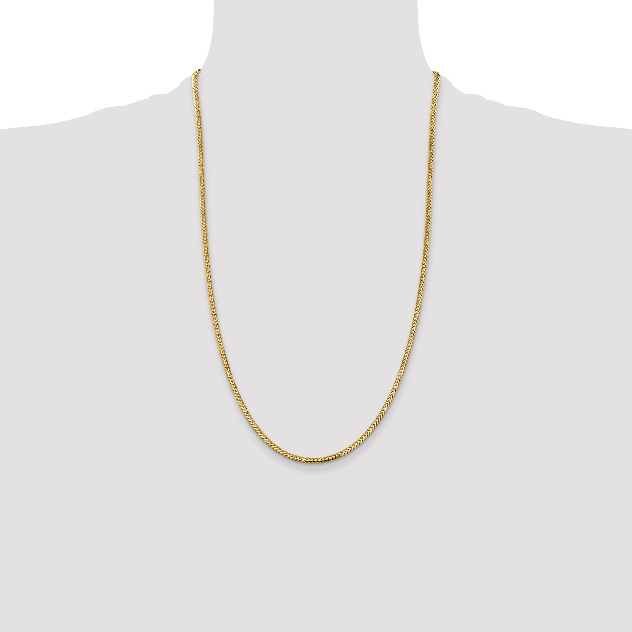 14K 26 inch 2.3mm Franco with Lobster Clasp Chain