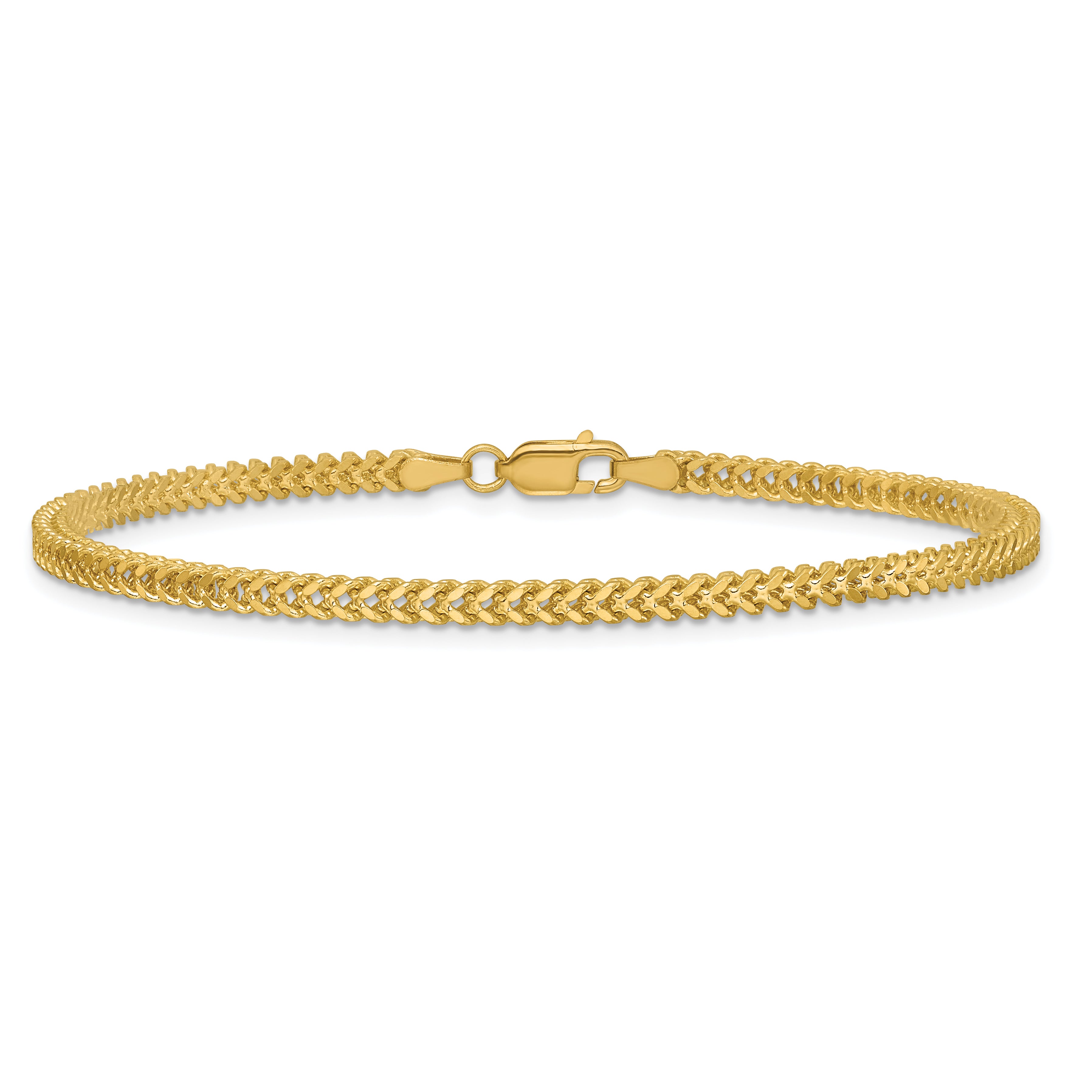 14K 8 inch 2.3mm Franco with Lobster Clasp Bracelet