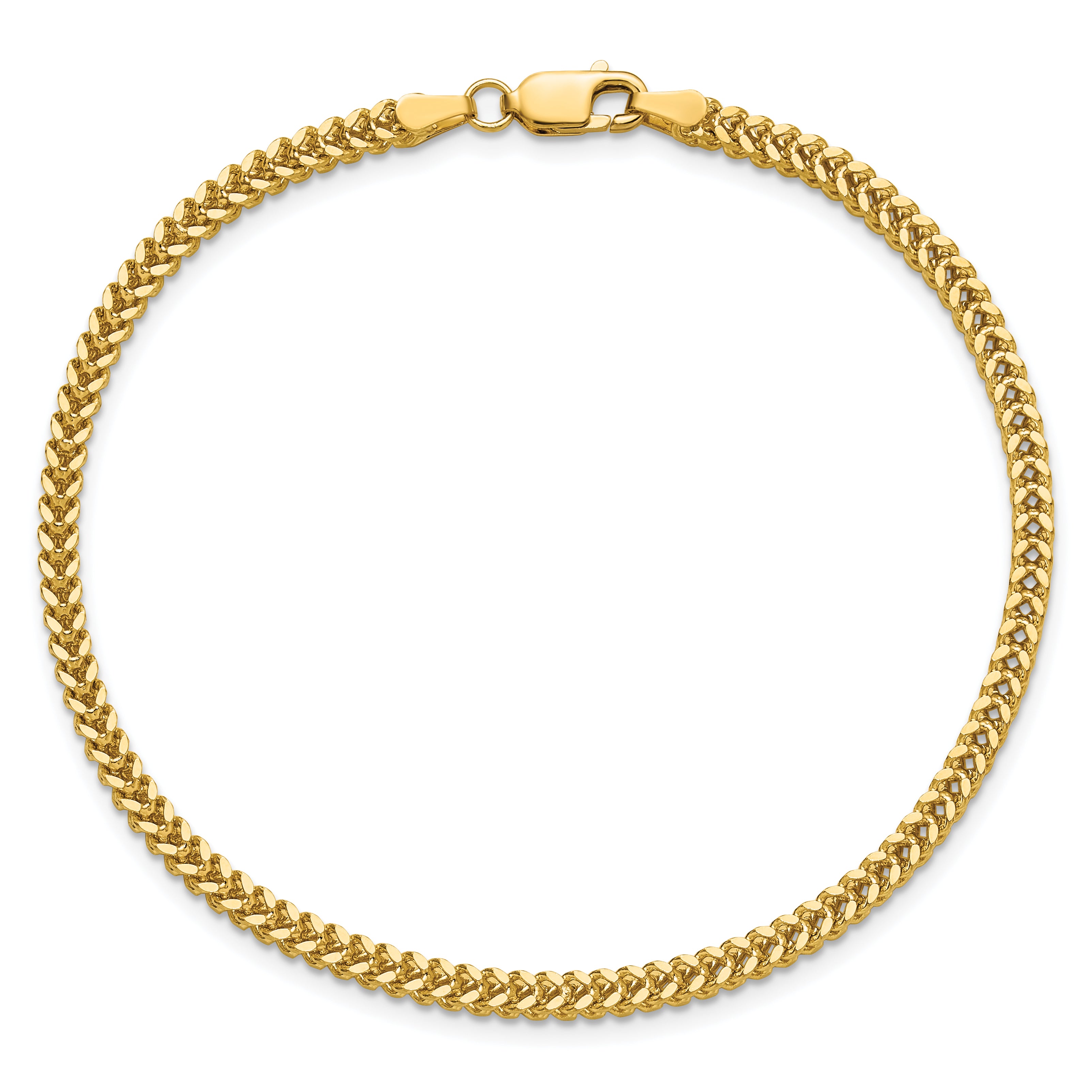 14K 8 inch 2.3mm Franco with Lobster Clasp Bracelet