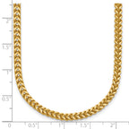 14K Yellow Gold Solid Franco Chain Necklace 2.5mm