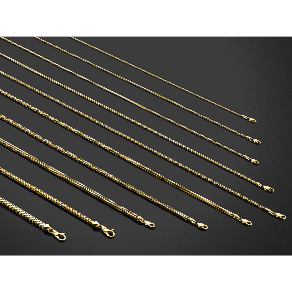 14K 3.7mm Franco with Fancy Lobster Clasp Chain