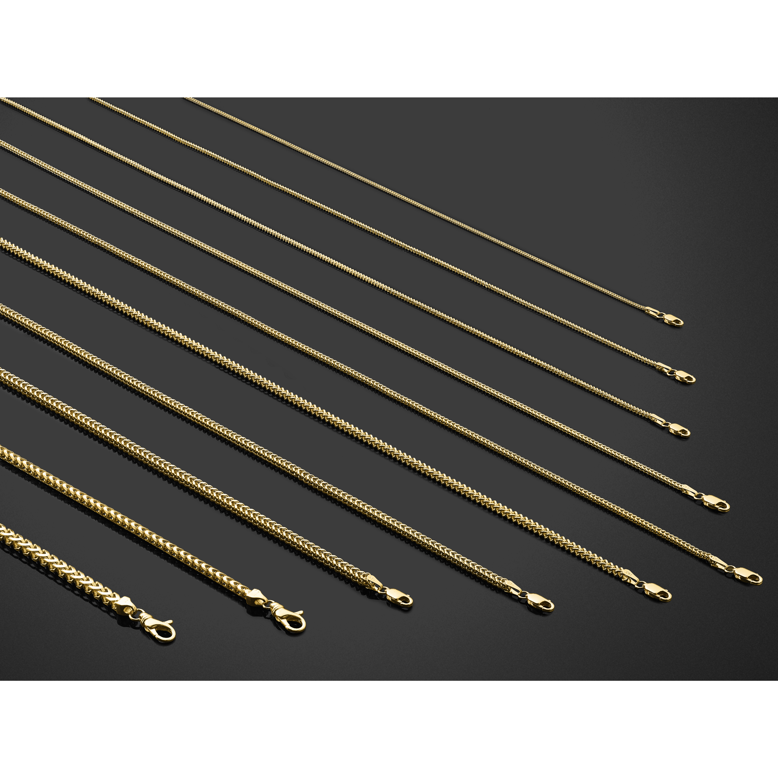 14K 3.7mm Franco with Fancy Lobster Clasp Chain