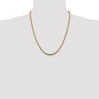 14K Yellow Gold Solid Franco Chain Necklace 2.5mm