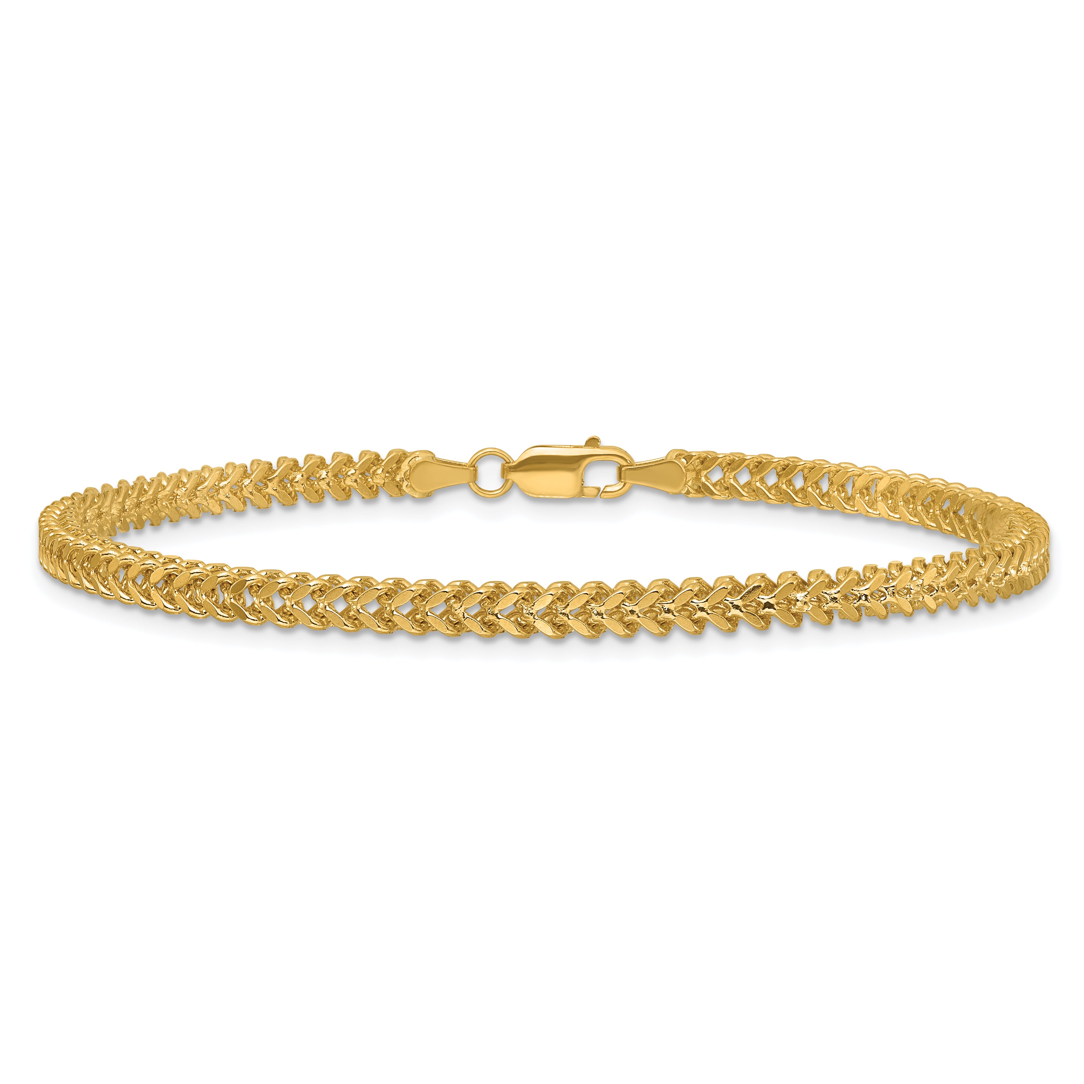 14K 8 inch 2.5mm Franco with Lobster Clasp Bracelet