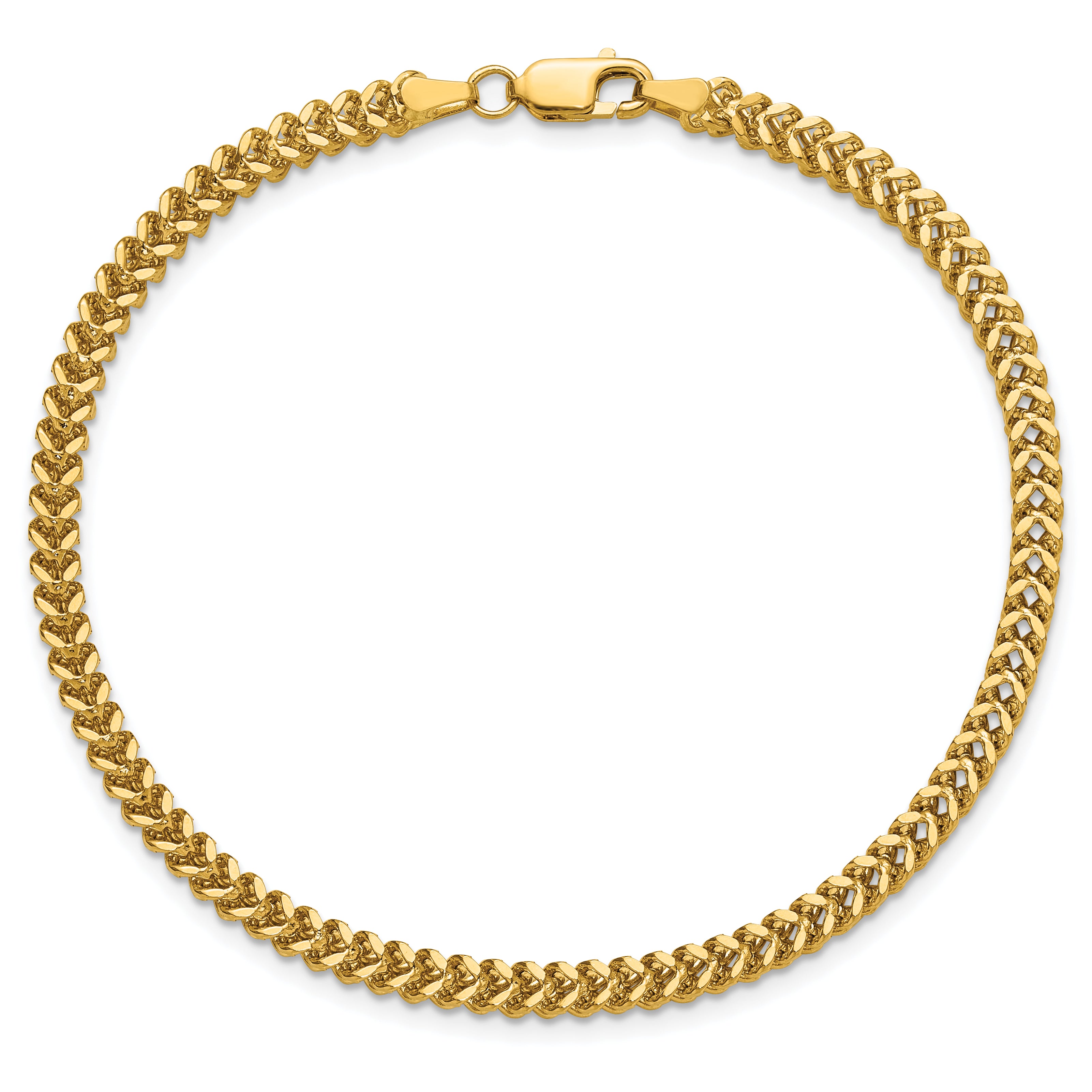 14K 8 inch 2.5mm Franco with Lobster Clasp Bracelet