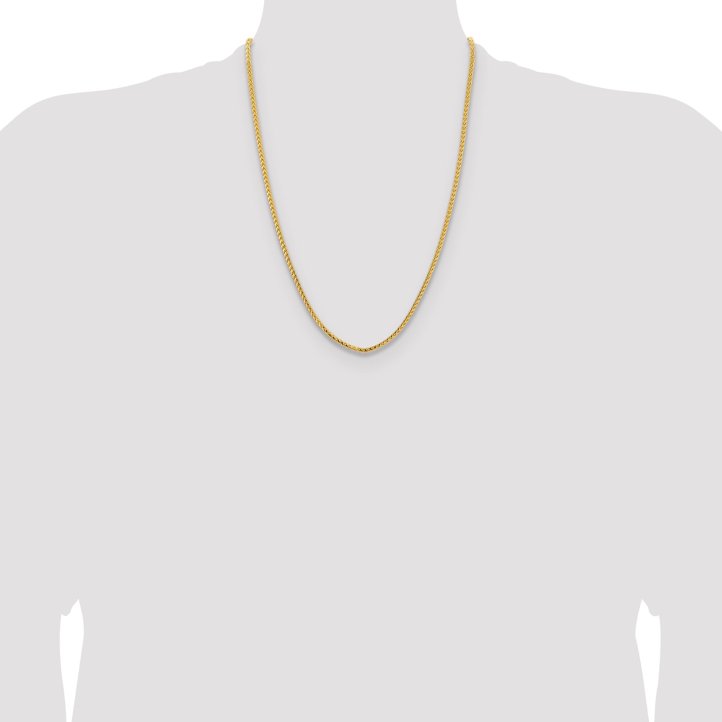 14K 24 inch 3mm Franco with Fancy Lobster Clasp Chain