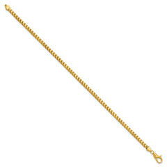 14K 9 inch 3mm Franco with Fancy Lobster Clasp Chain