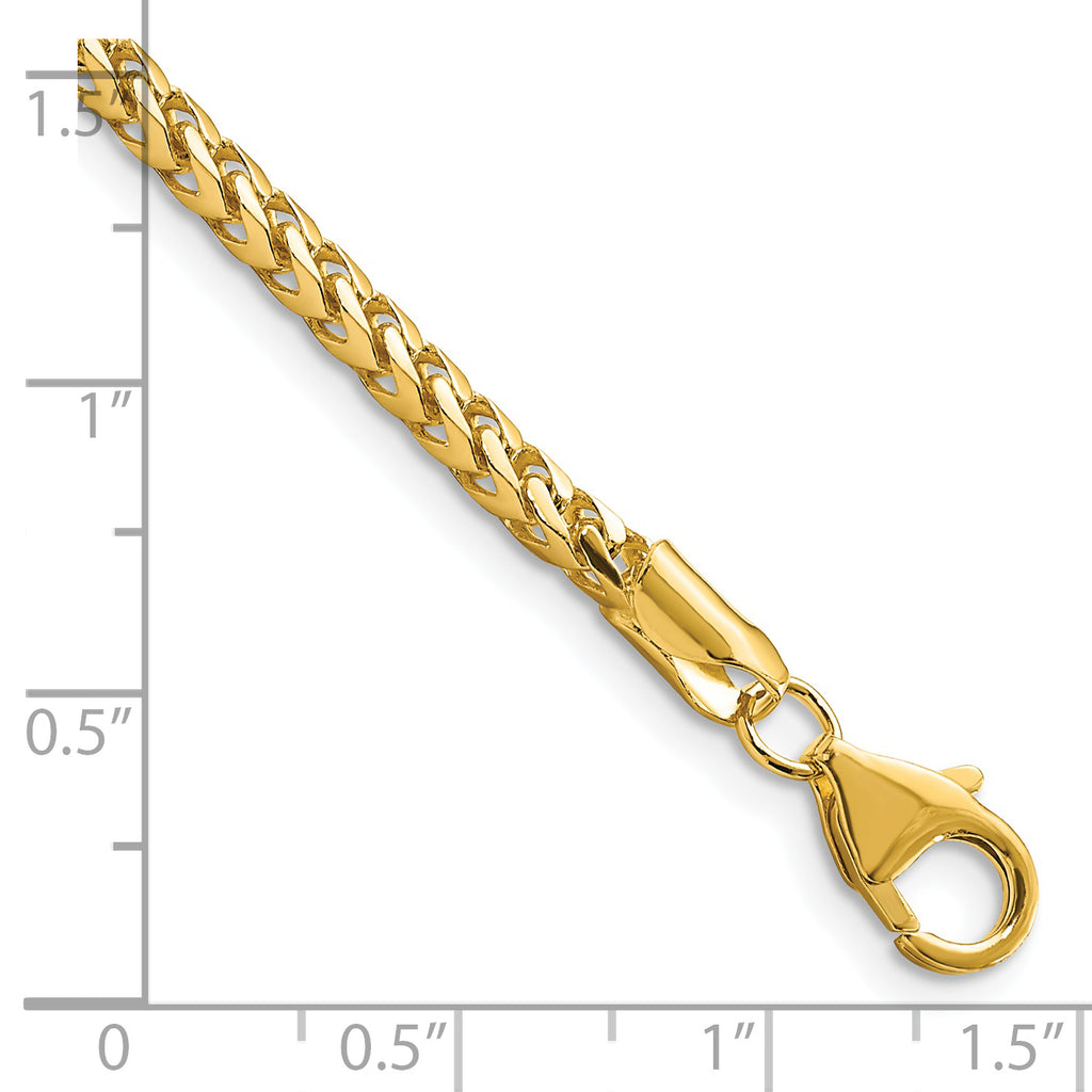 14K 3mm Franco with Fancy Lobster Clasp Chain