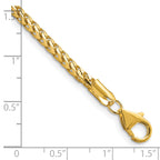 14K 3mm Franco with Fancy Lobster Clasp Chain