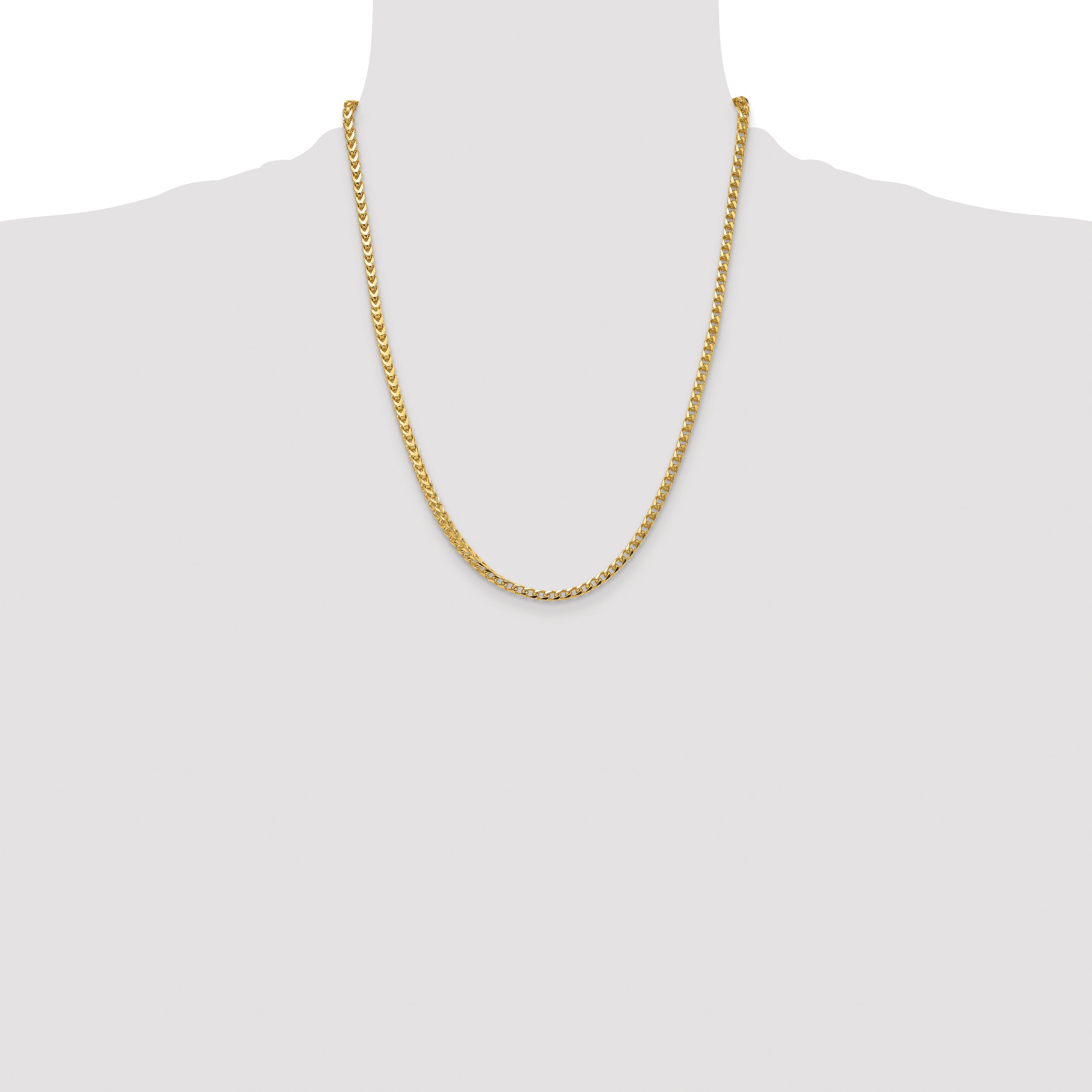 14K 22 inch 3.7mm Franco with Fancy Lobster Clasp Chain