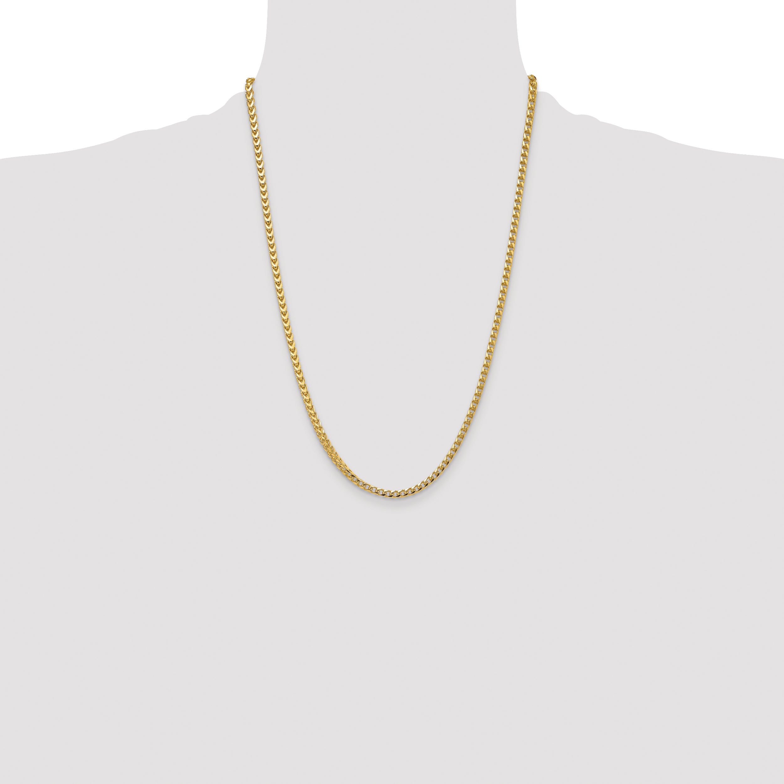14K 24 inch 3.7mm Franco with Fancy Lobster Clasp Chain
