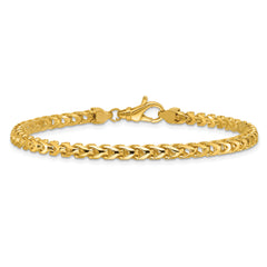 14K 8 inch 3.7mm Franco with Fancy Lobster Clasp Bracelet