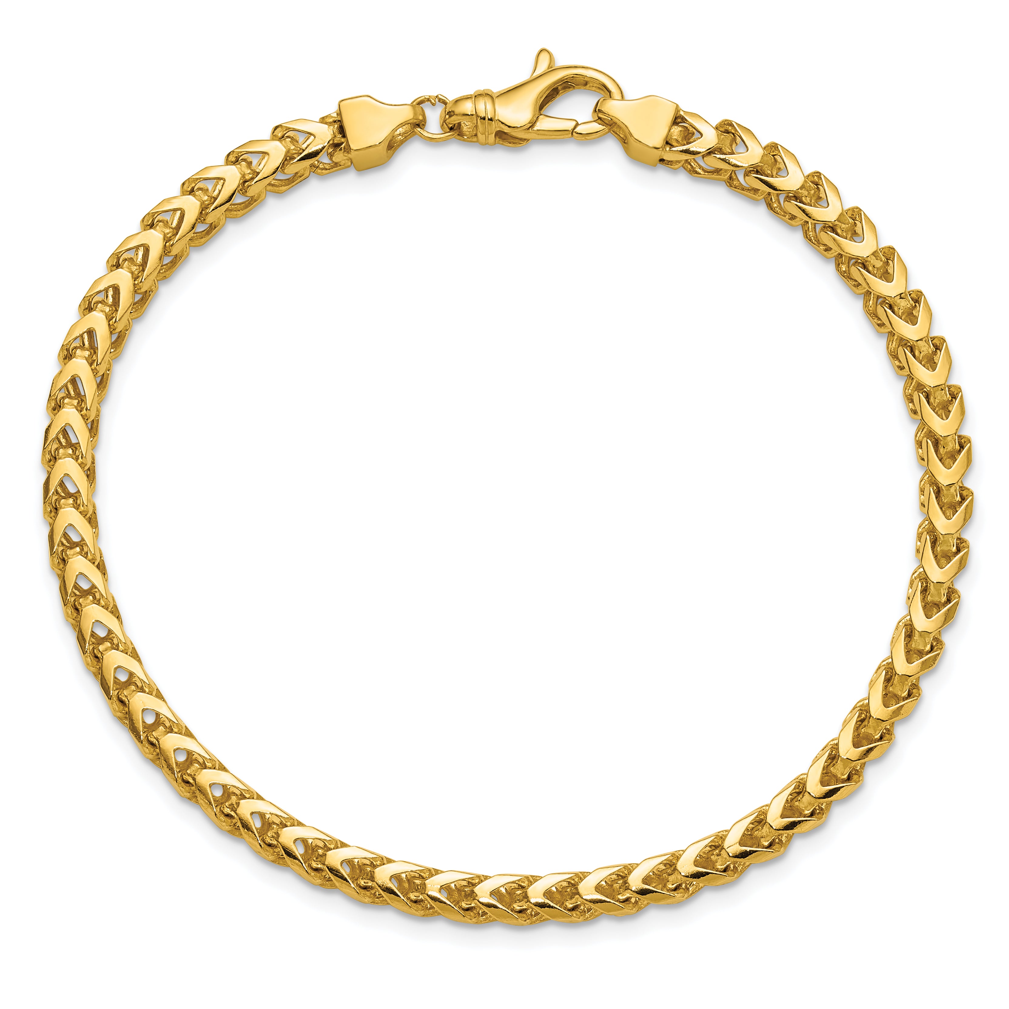 14K 9 inch 3.7mm Franco with Fancy Lobster Clasp Chain