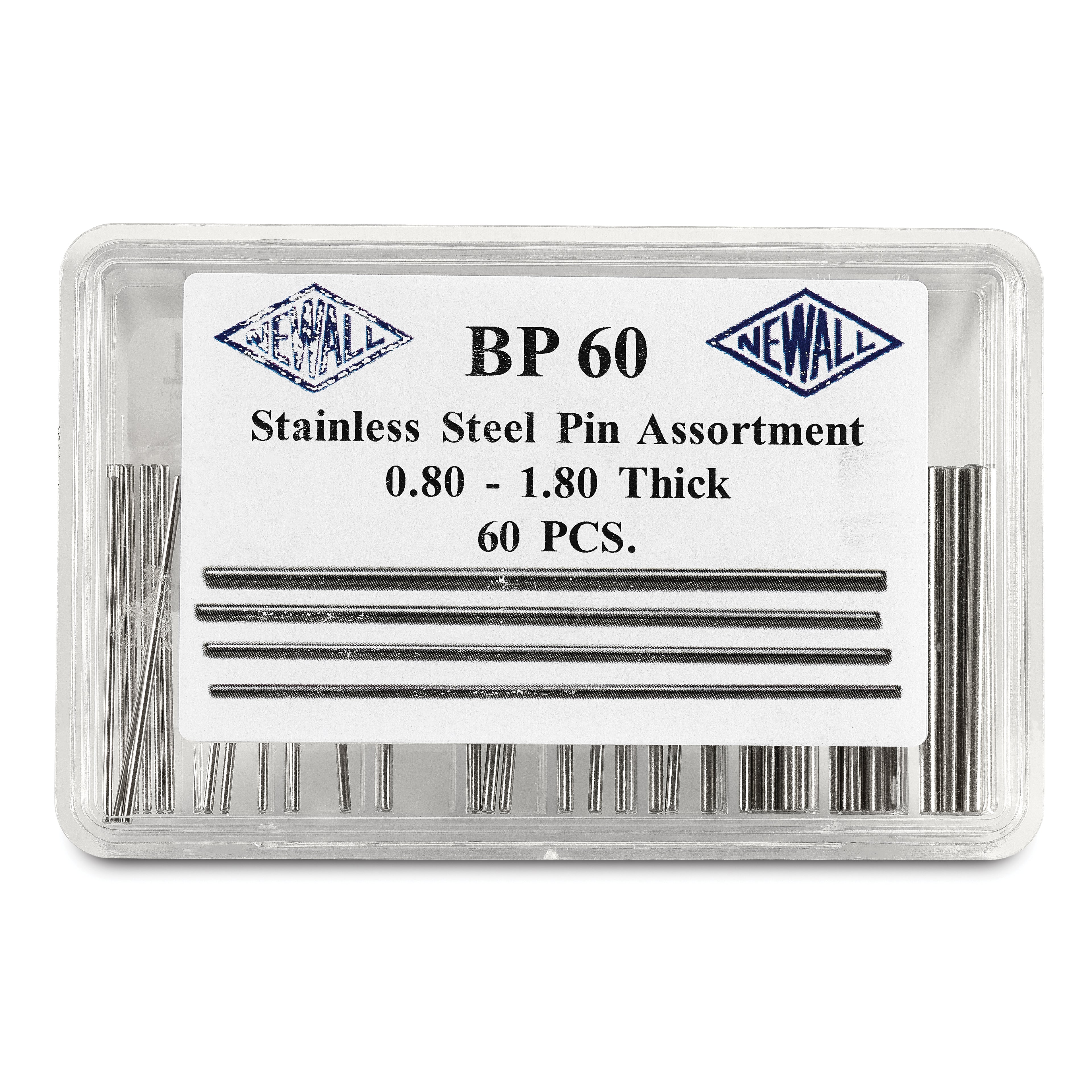 60-piece Stainless Steel Pin Assortment