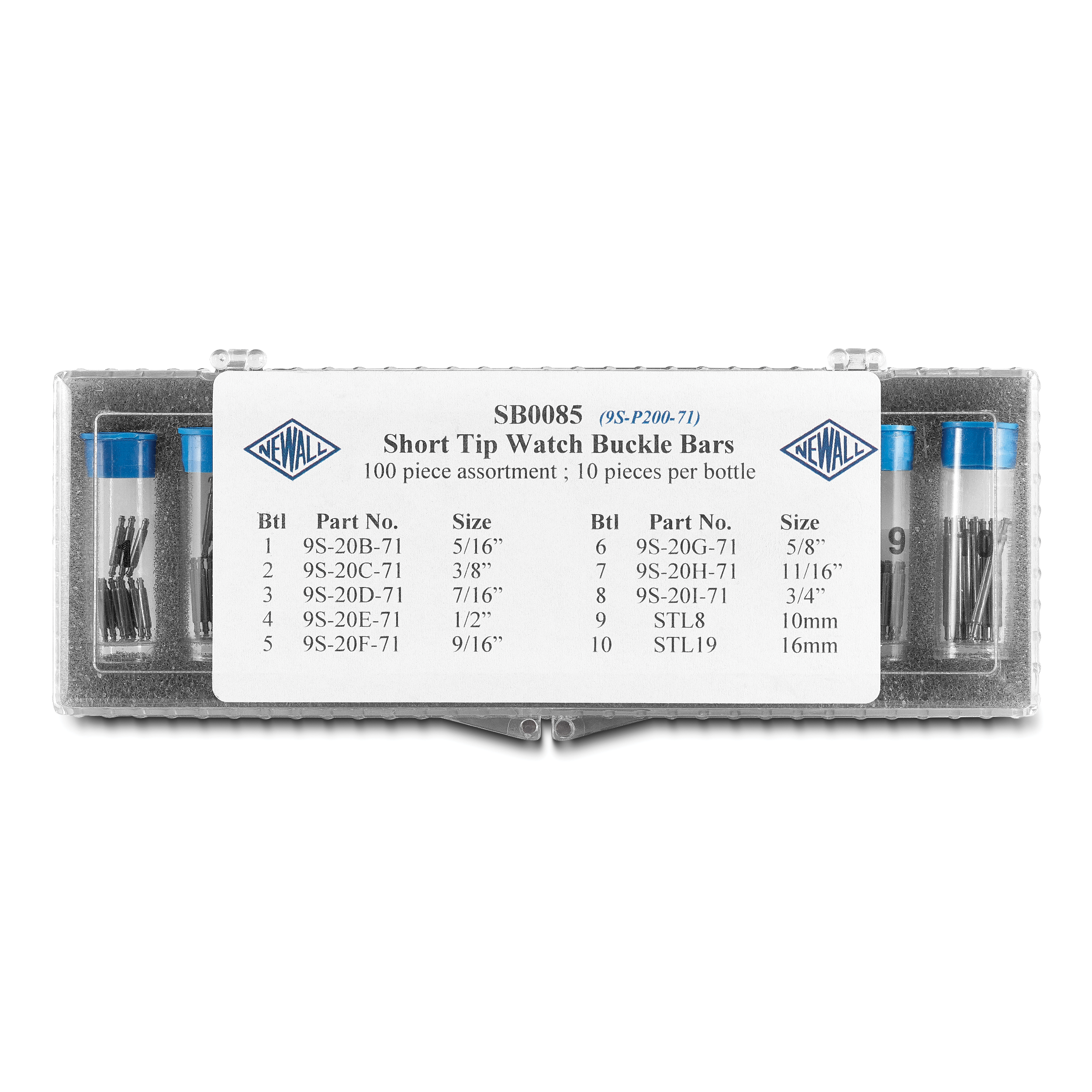 100-piece Short-Tip Watch Buckle Spring Bar Kit