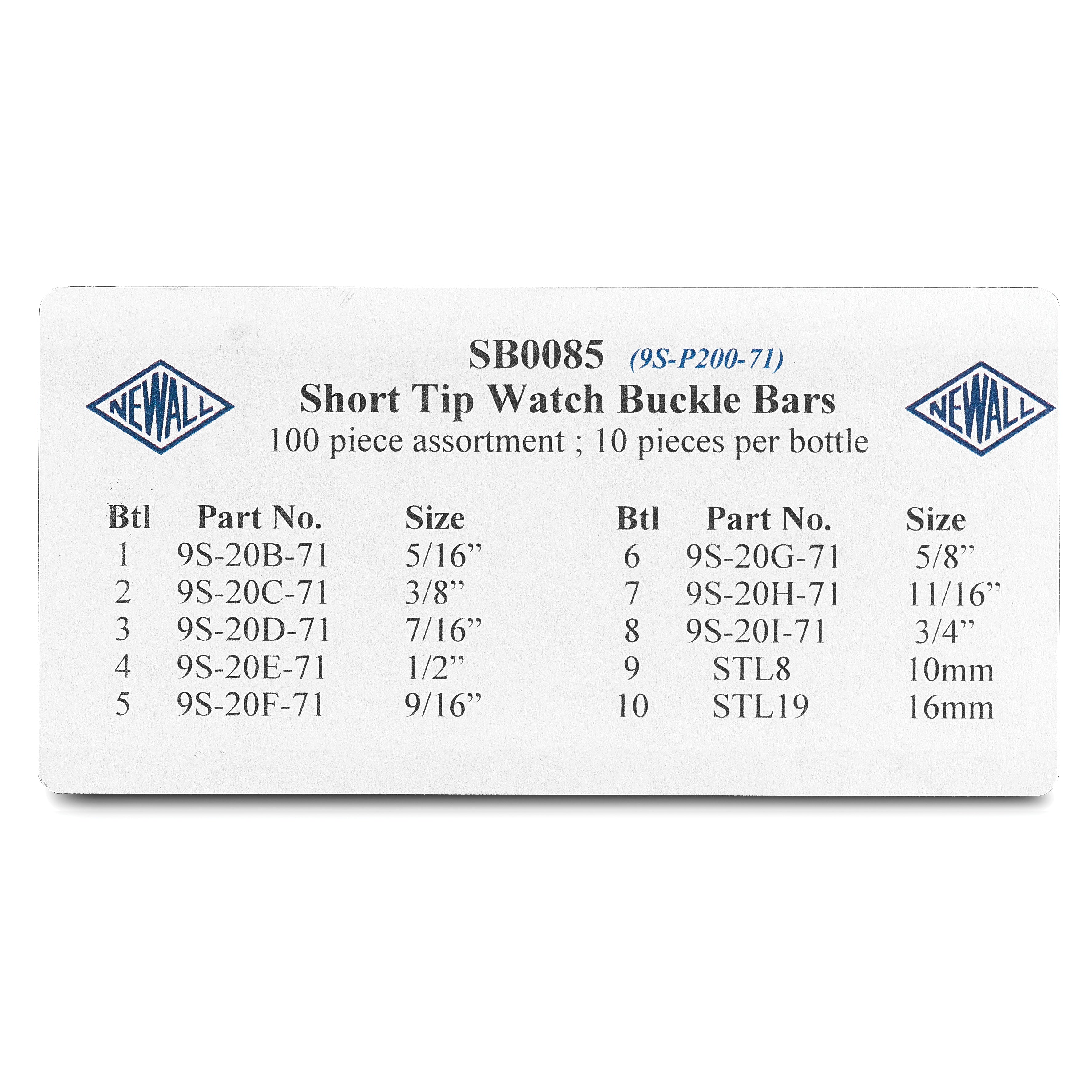 100-piece Short-Tip Watch Buckle Spring Bar Kit