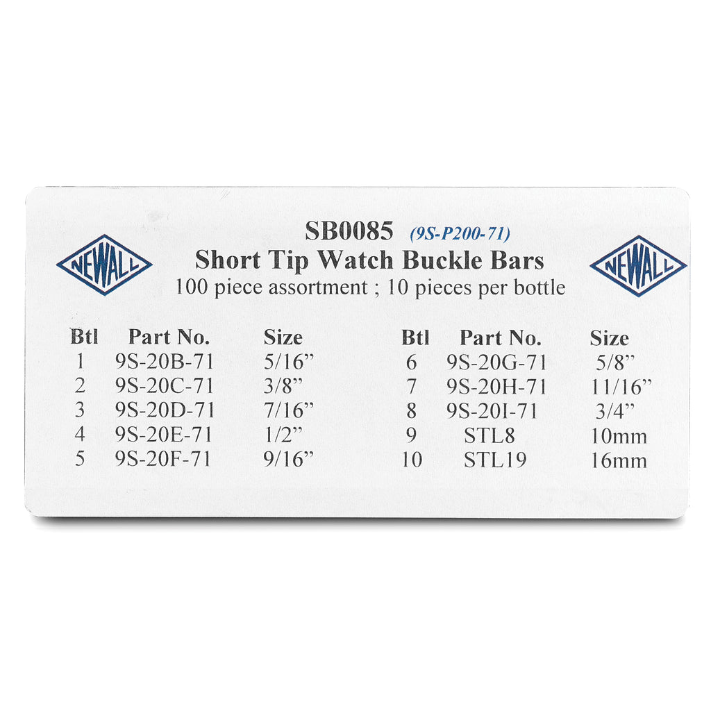 100-piece Short-Tip Watch Buckle Spring Bar Kit
