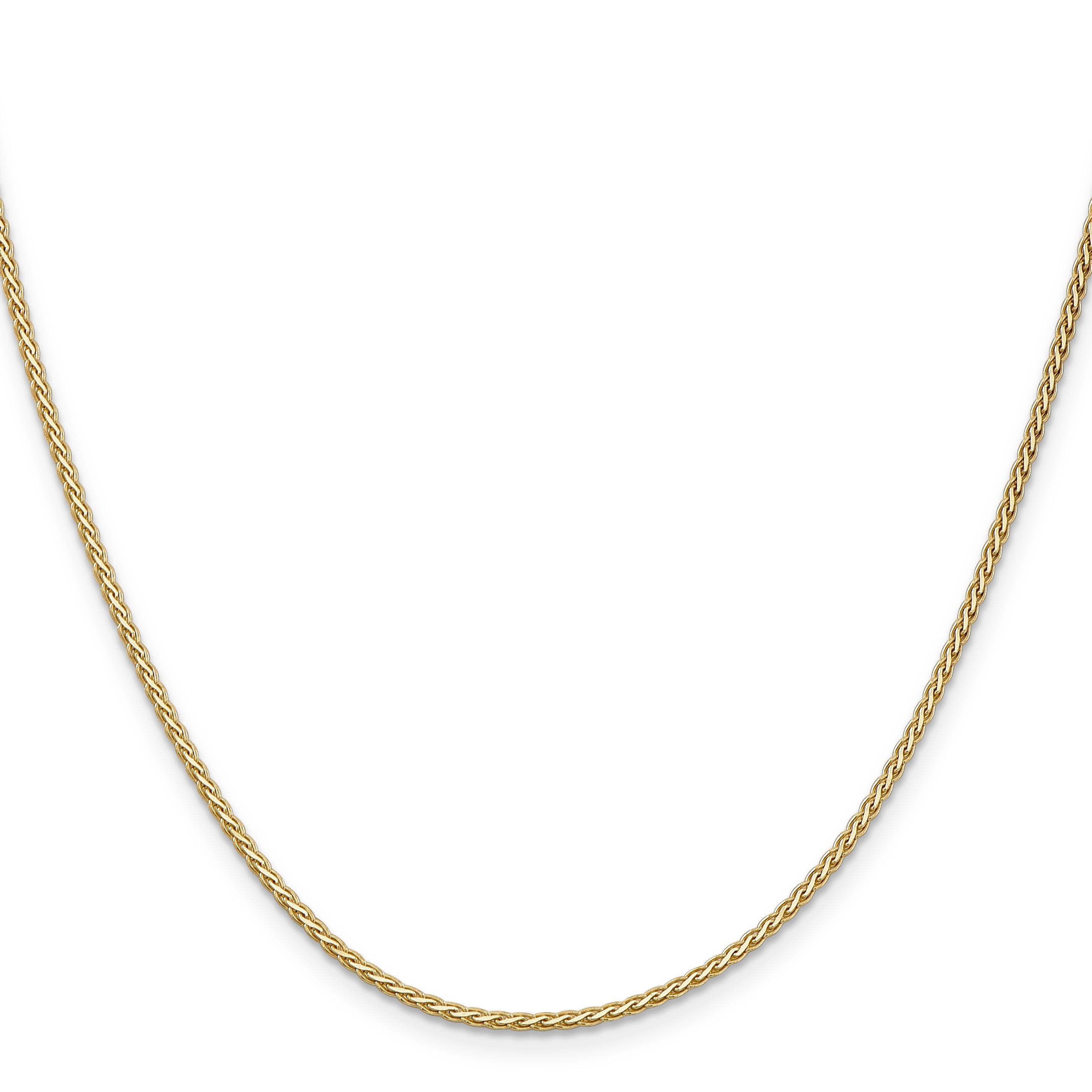 Flat Wheat Chain Necklace in 14K Yellow Gold, 1.9mm Secondary image