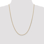 14K 24 inch 1.9mm Flat Wheat with Lobster Clasp Chain