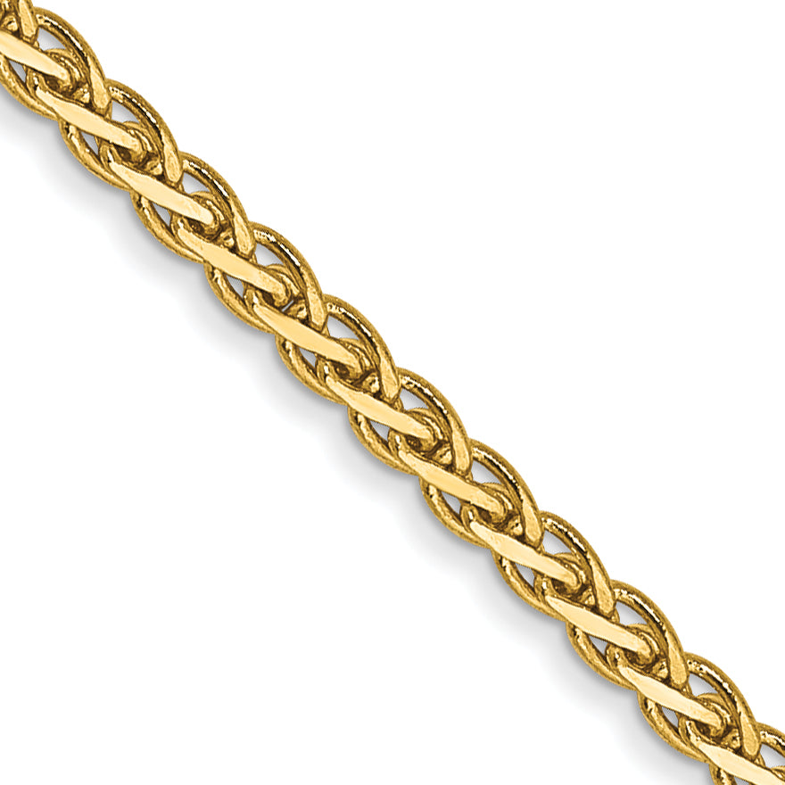 14K 24 inch 1.9mm Flat Wheat with Lobster Clasp Chain Main image