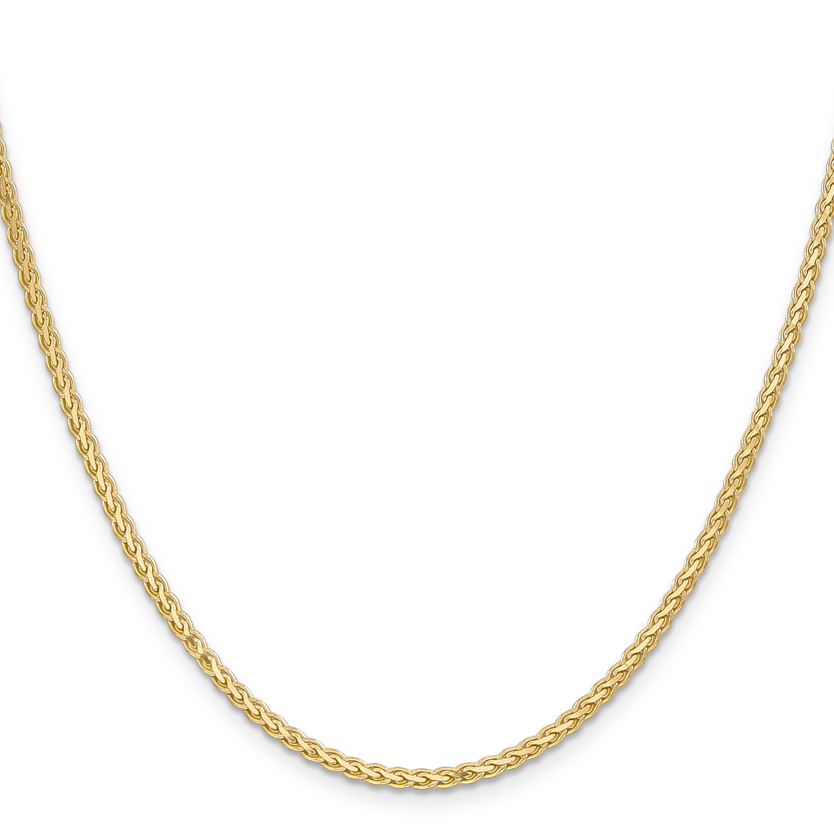 14K Yellow Gold Solid Wheat Chain Necklace 2.3mm Secondary image