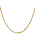 14K Yellow Gold Solid Wheat Chain Necklace 2.3mm