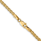 14K 2.4mm Flat Wheat with Lobster Clasp Chain