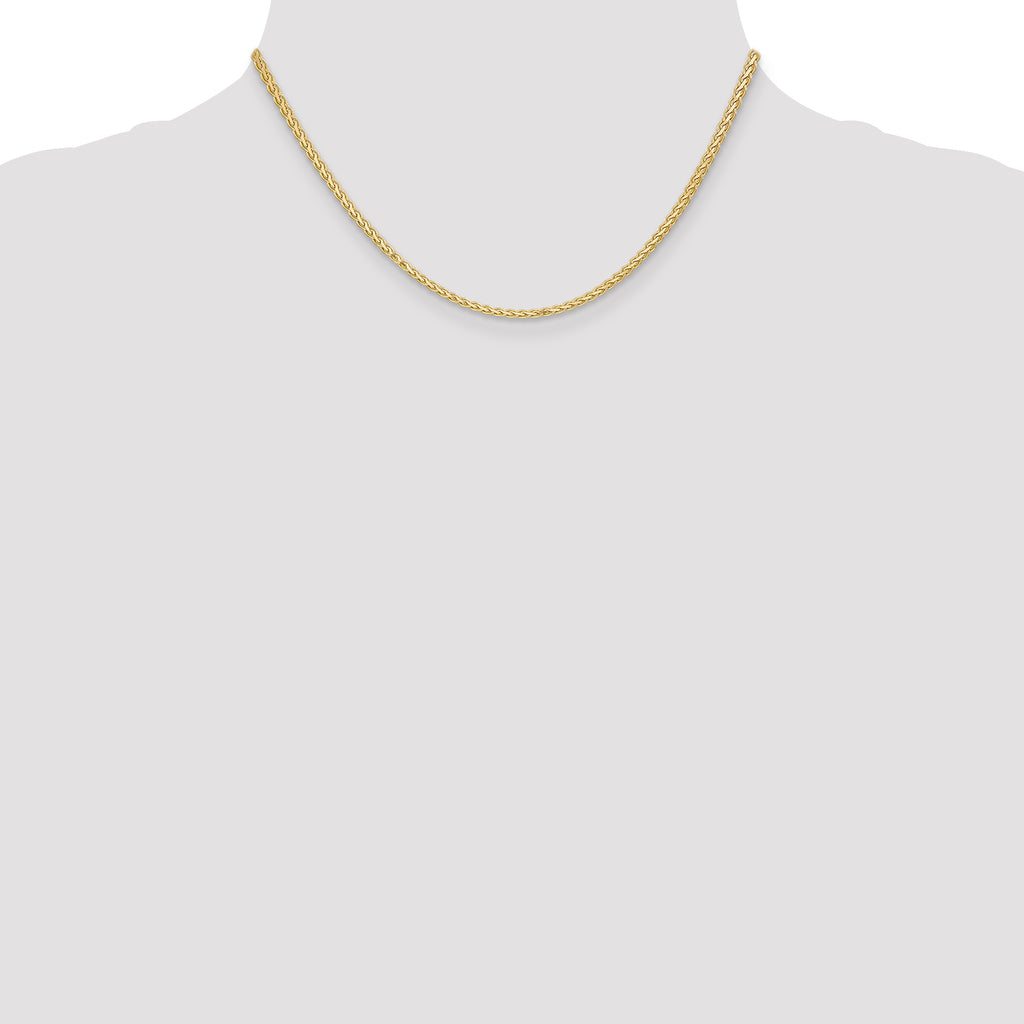 14K 2.4mm Flat Wheat with Lobster Clasp Chain