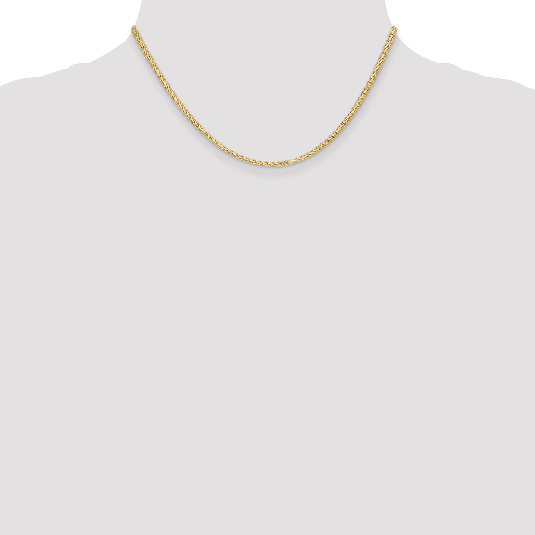 14K 2.4mm Flat Wheat with Lobster Clasp Chain