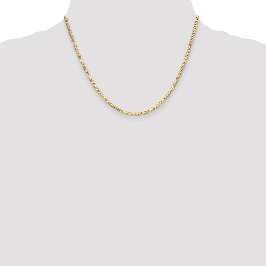 14K 2.4mm Flat Wheat with Lobster Clasp Chain
