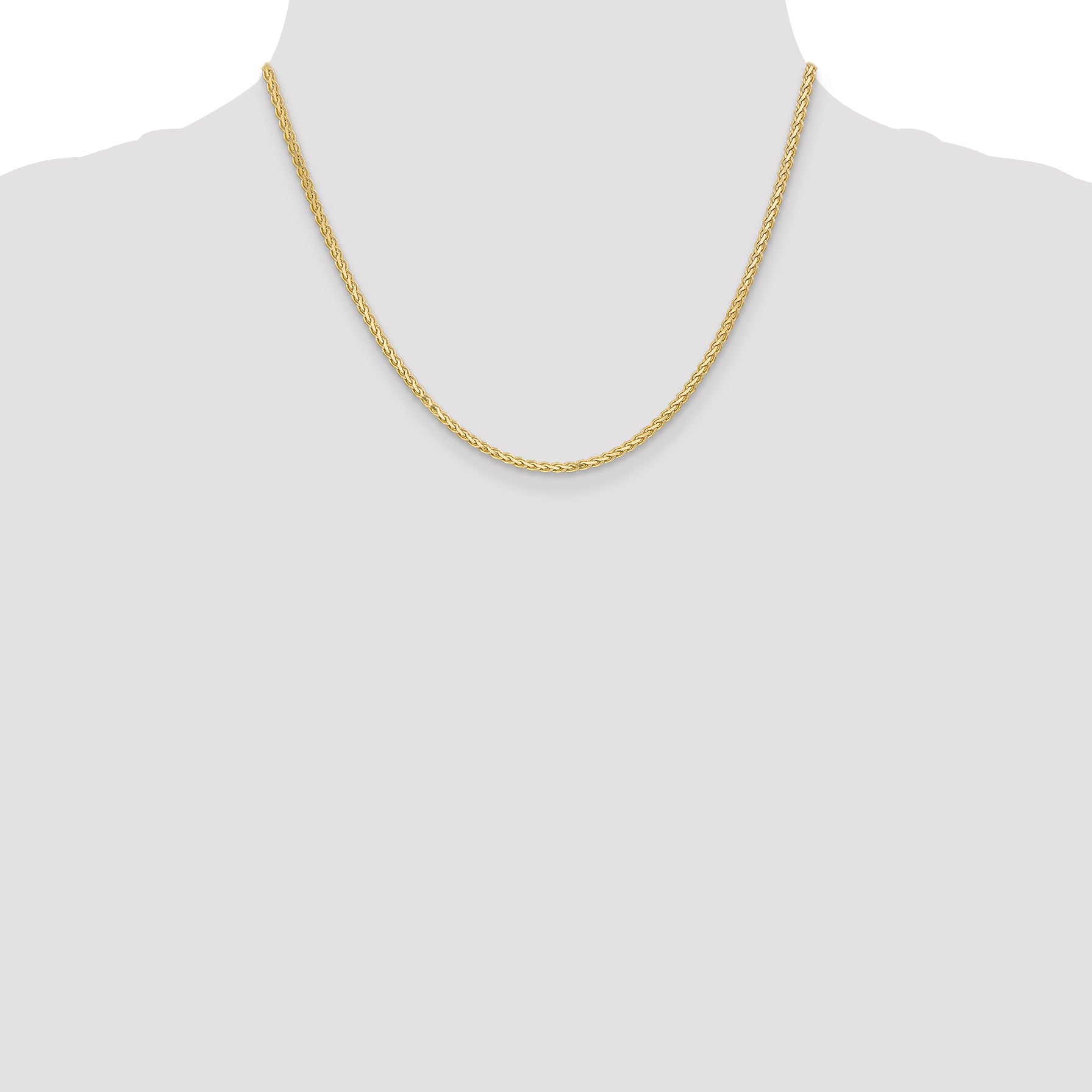 14K 2.4mm Flat Wheat with Lobster Clasp Chain